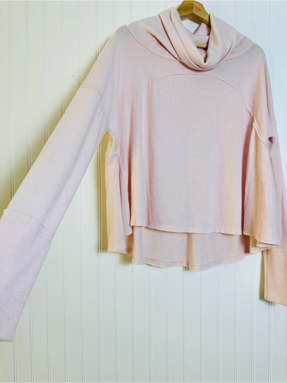 We The Free Cozy Time Funnel Neck Top by Free People oversized lightweight Sz S - Picture 9 of 9
